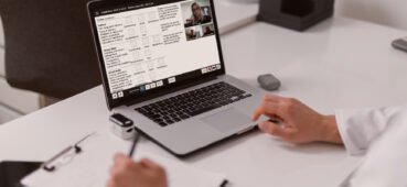 laptop displaying remote osce module in use